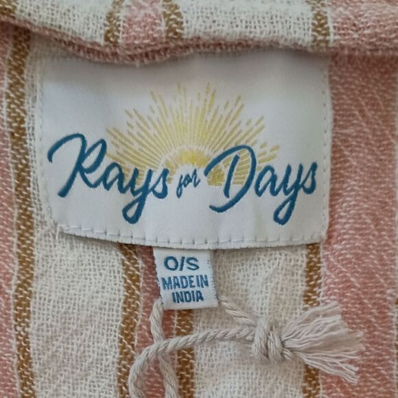 Rays for Days Cover Up NEW OS Cotton Beach Summer Vacation Cruise Wear Fringe. - Picture 16 of 16